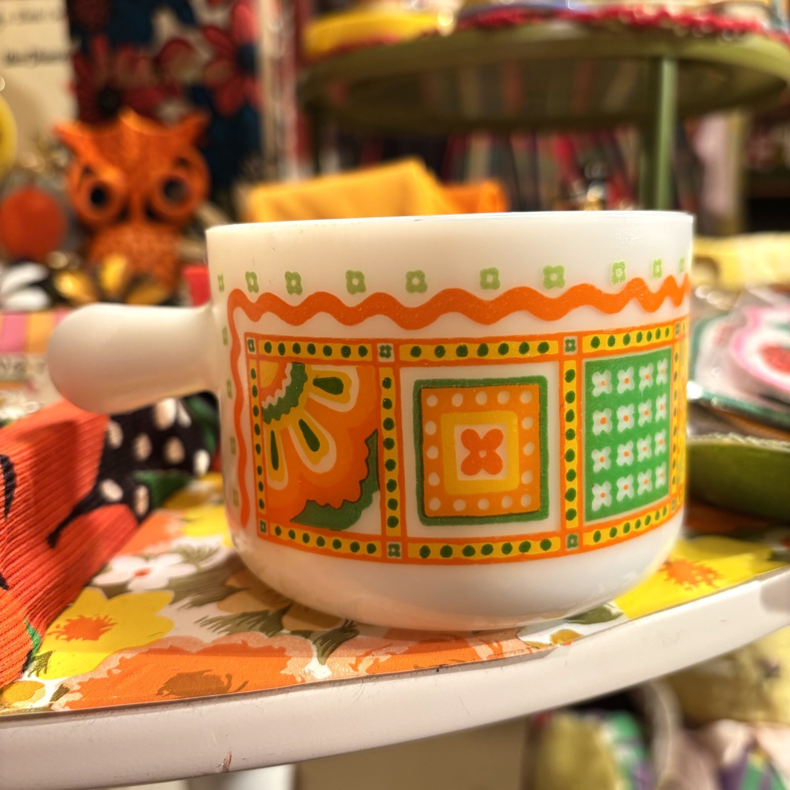 画像: 60'S〜70'S AVON flower printed soup mug