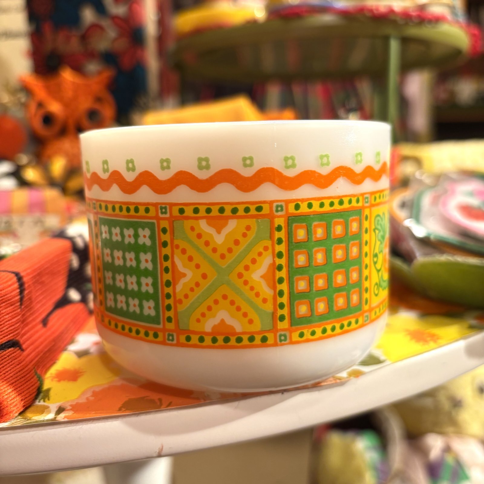 画像: 60'S〜70'S AVON flower printed soup mug