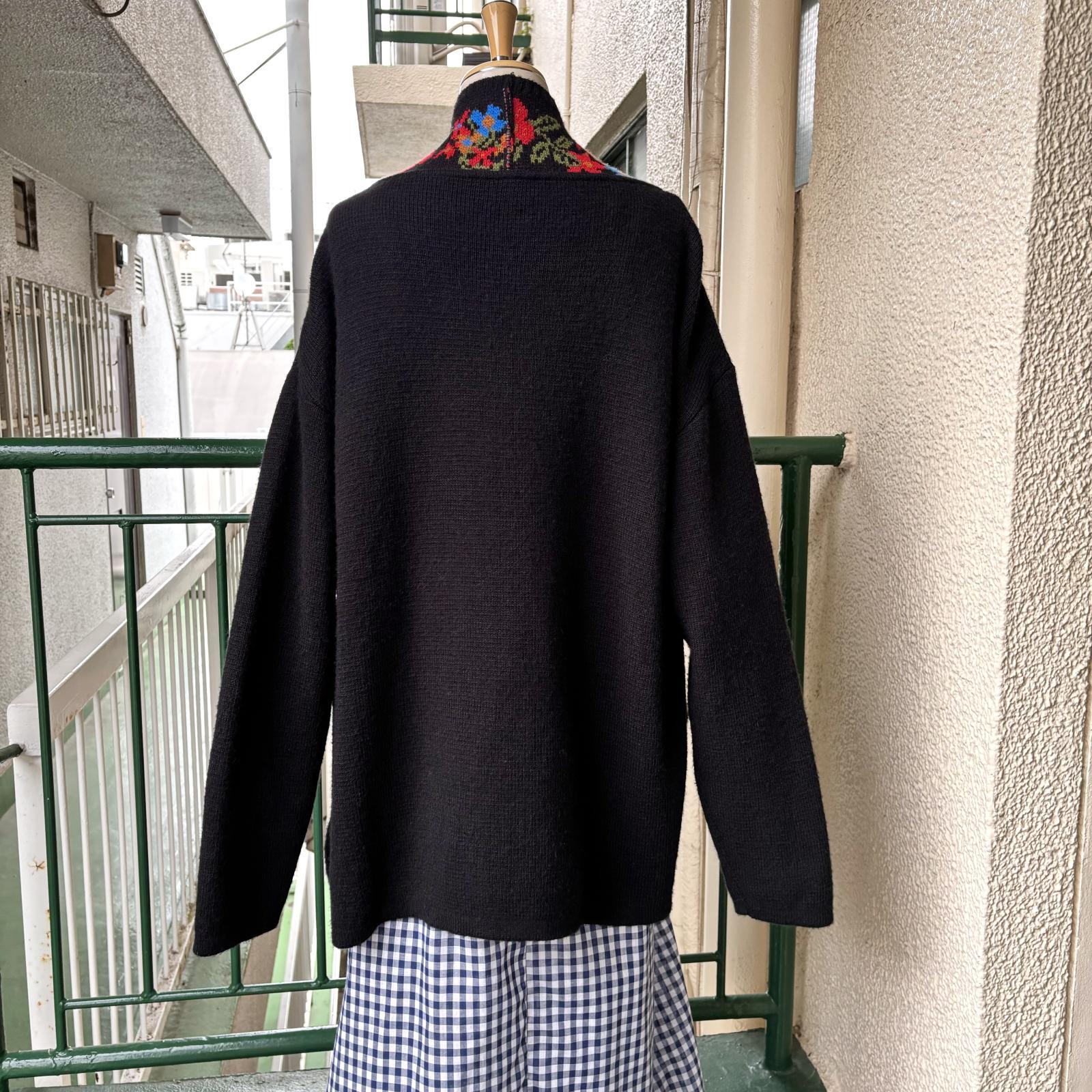 画像: Vintage flower pattern knit cardigan