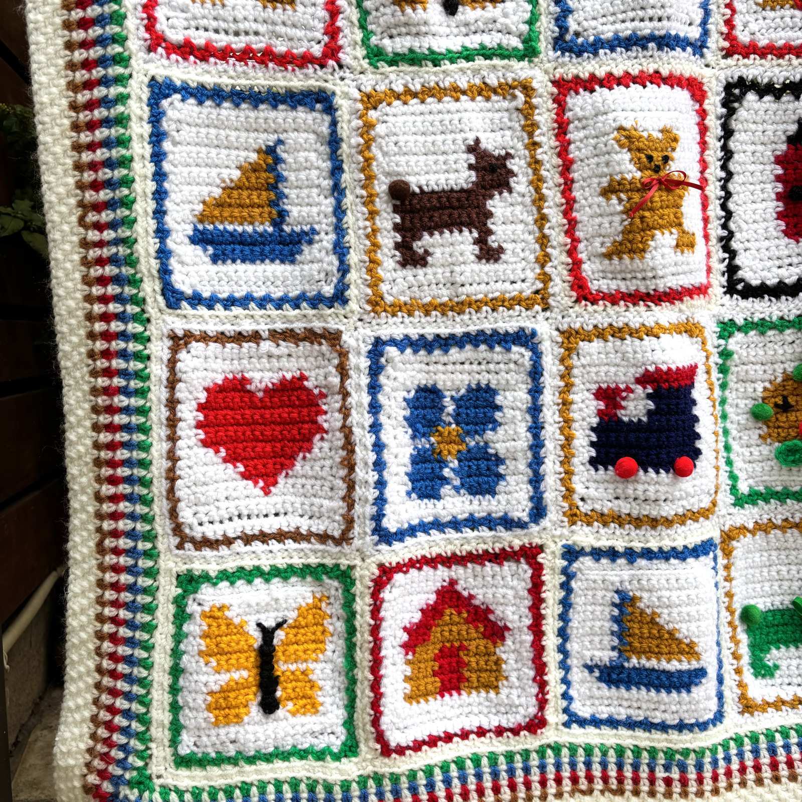 画像4: Vintage decoration knit blanket