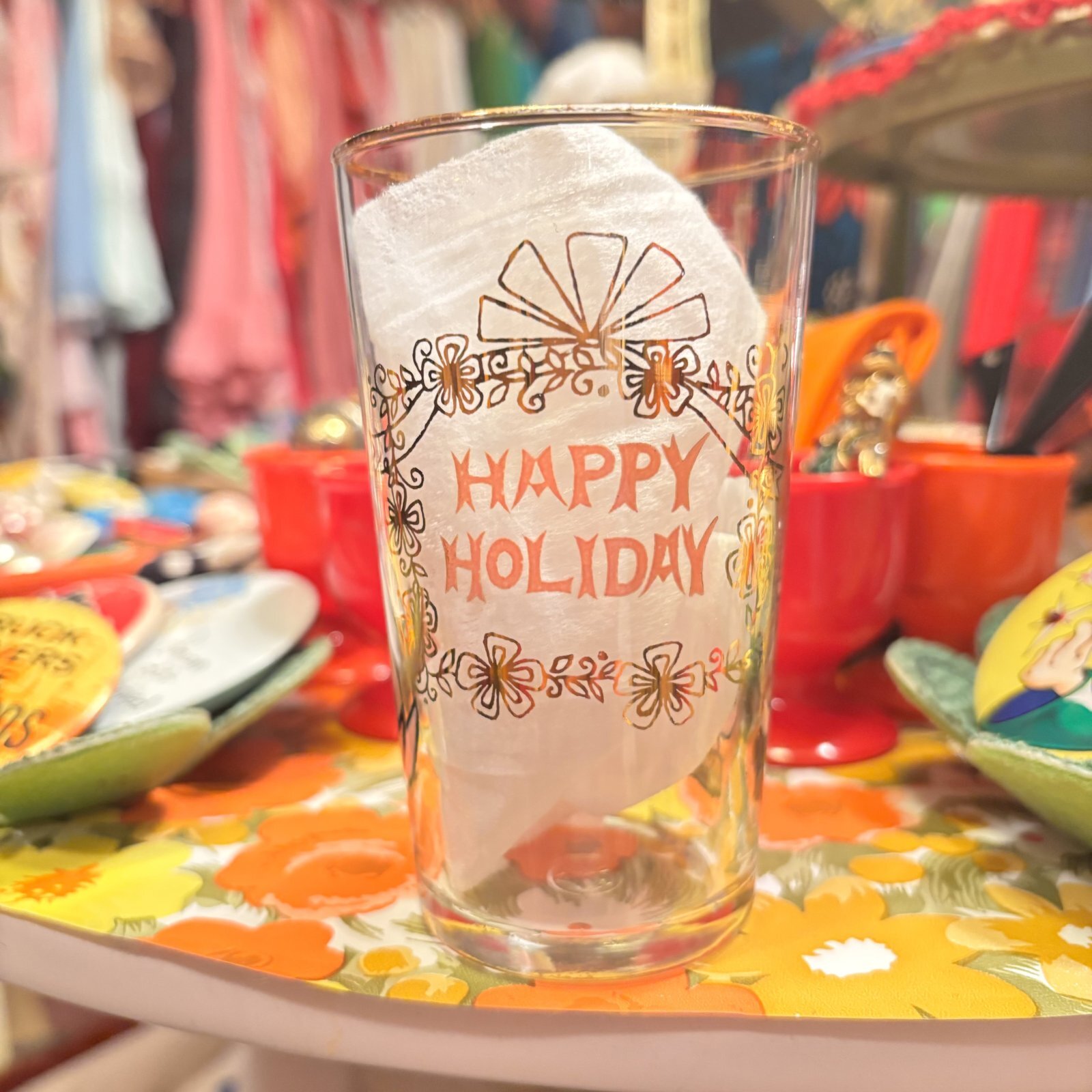 画像: Vintage happy holiday glass  カンガルー