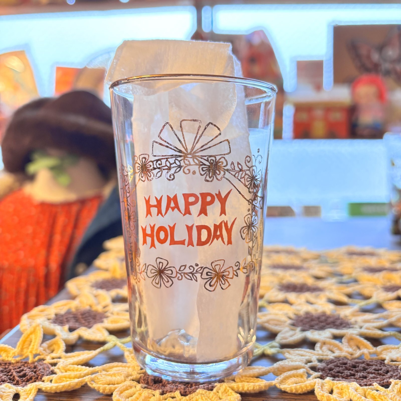 画像: Vintage happy holiday glass 天使