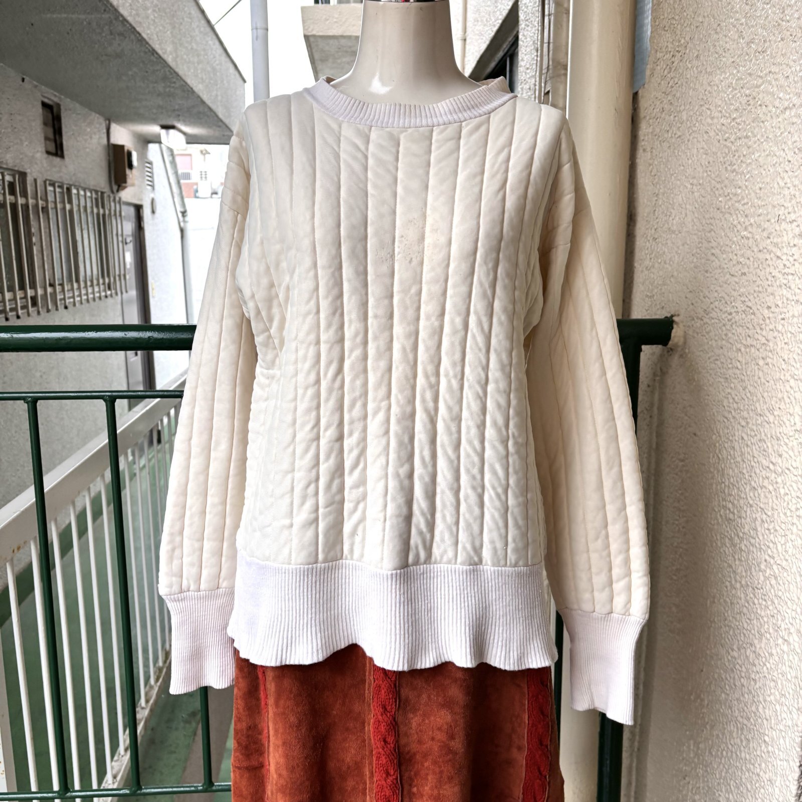 画像1: Vintage Sears quilting thermal top