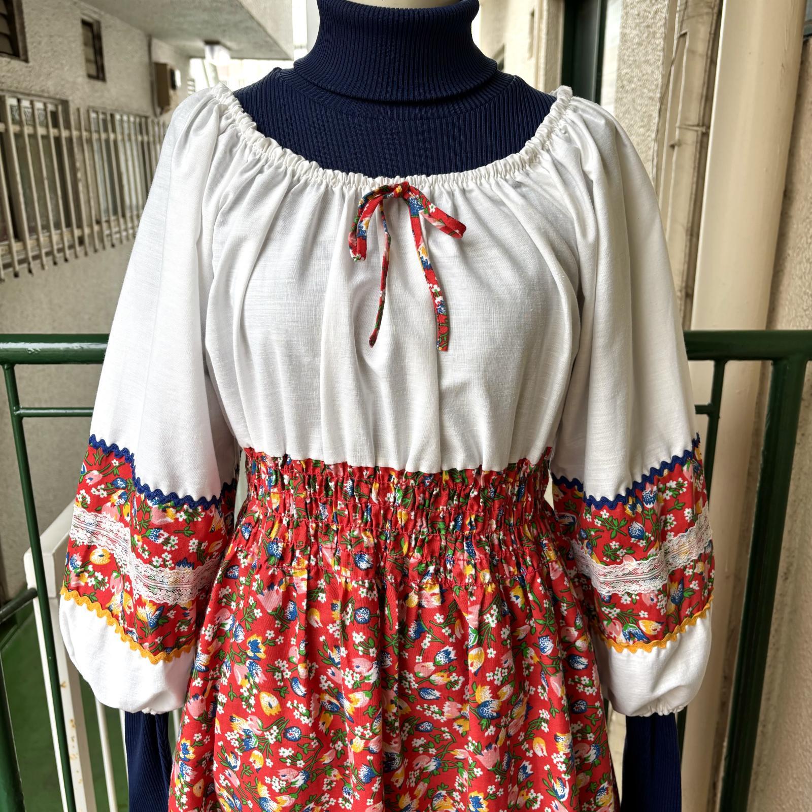 画像: Vintage tulip flower balloon sleeve dress