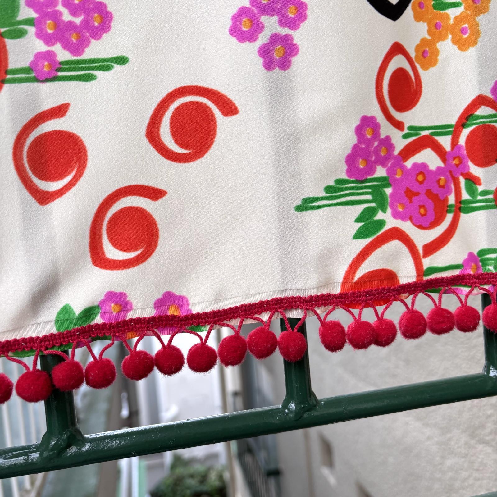 画像: Vintage kurukuru flower cafe curtain