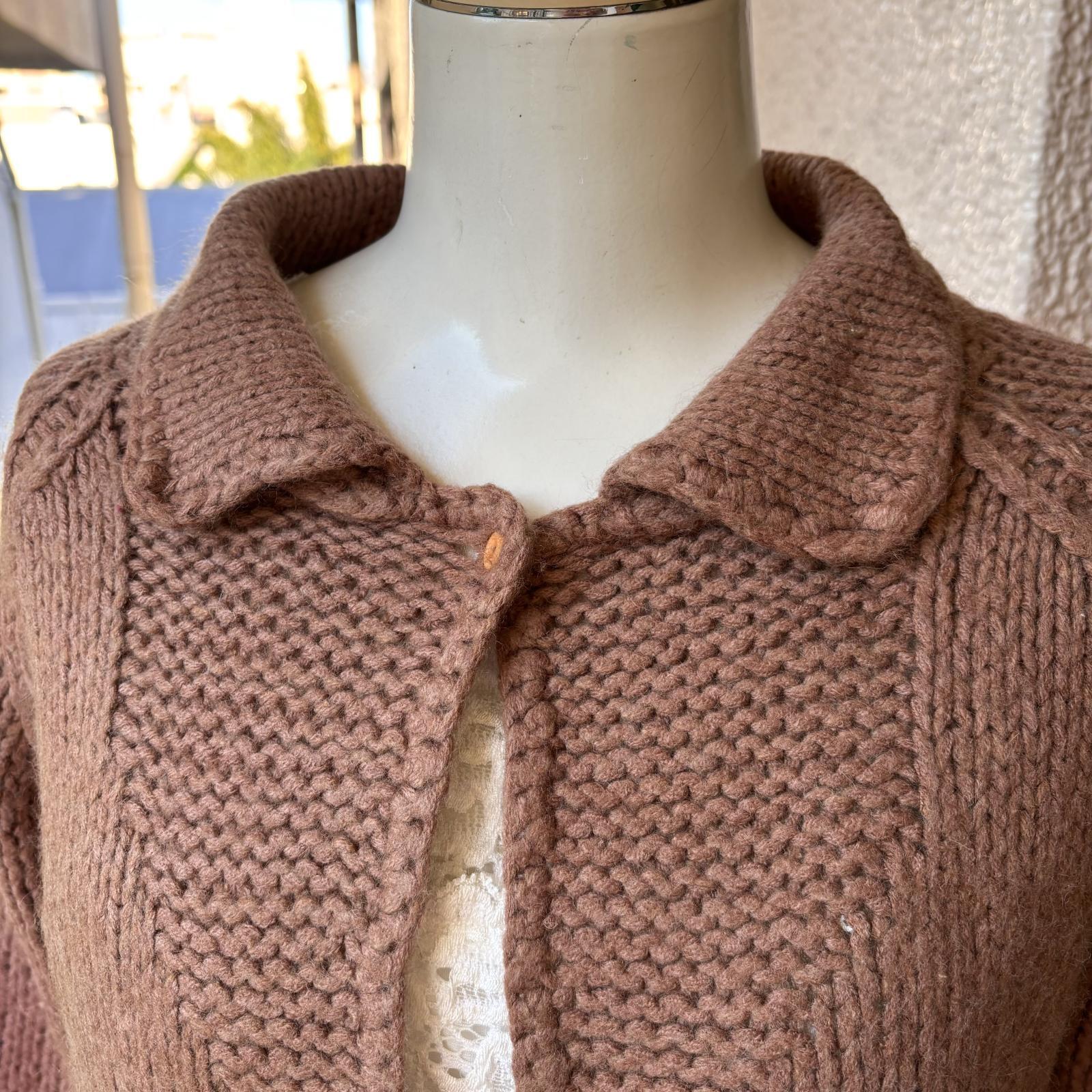 画像: Vintage marron beige knit cardigan