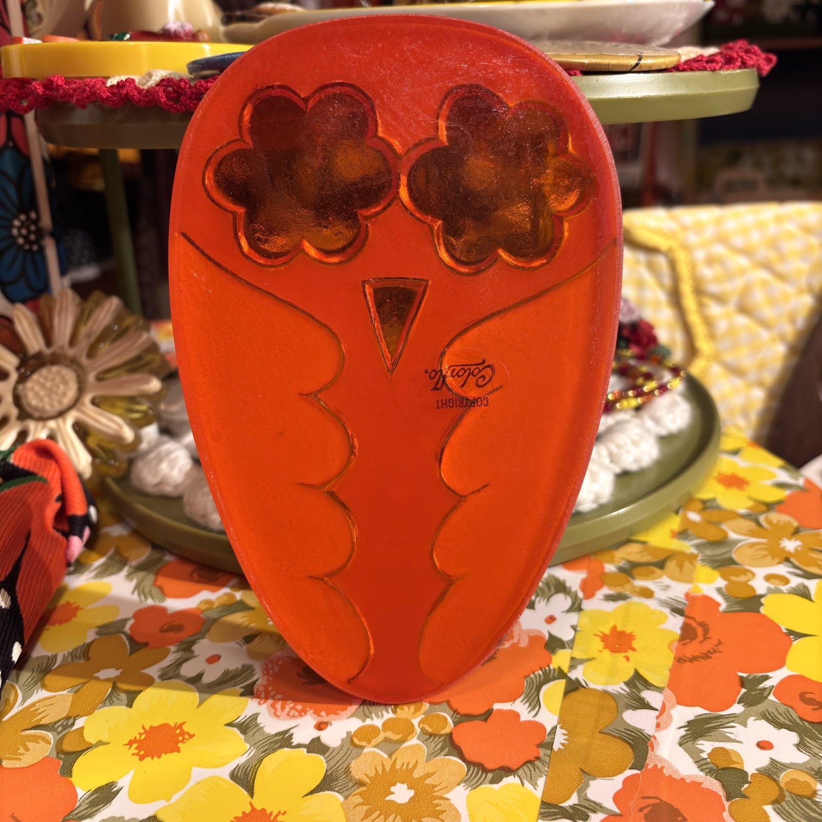 画像: Vintage lucite owl tray