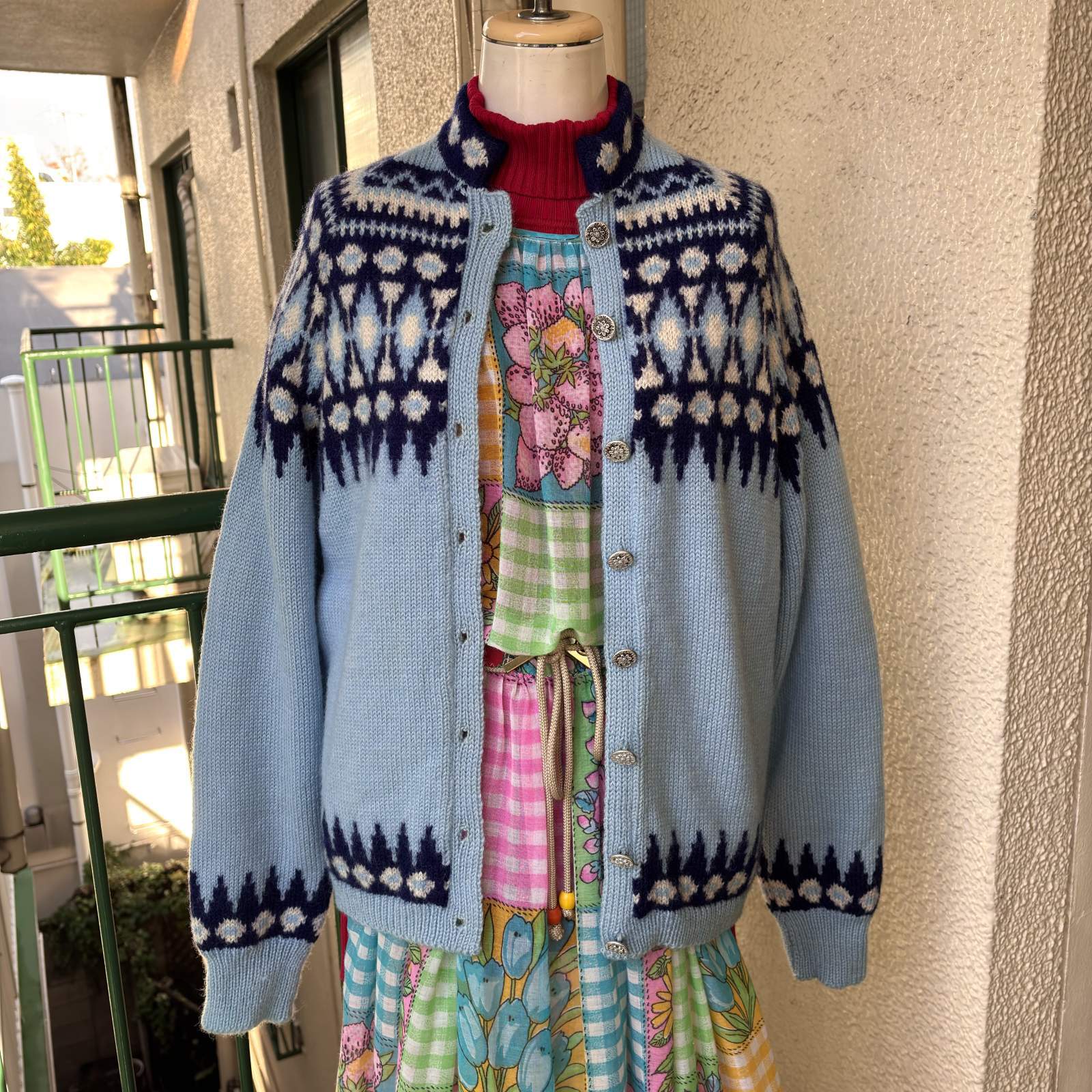 画像: Vintage nordic knit cardigan