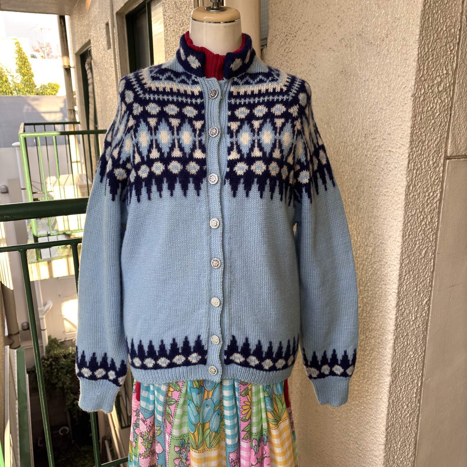 画像: Vintage nordic knit cardigan