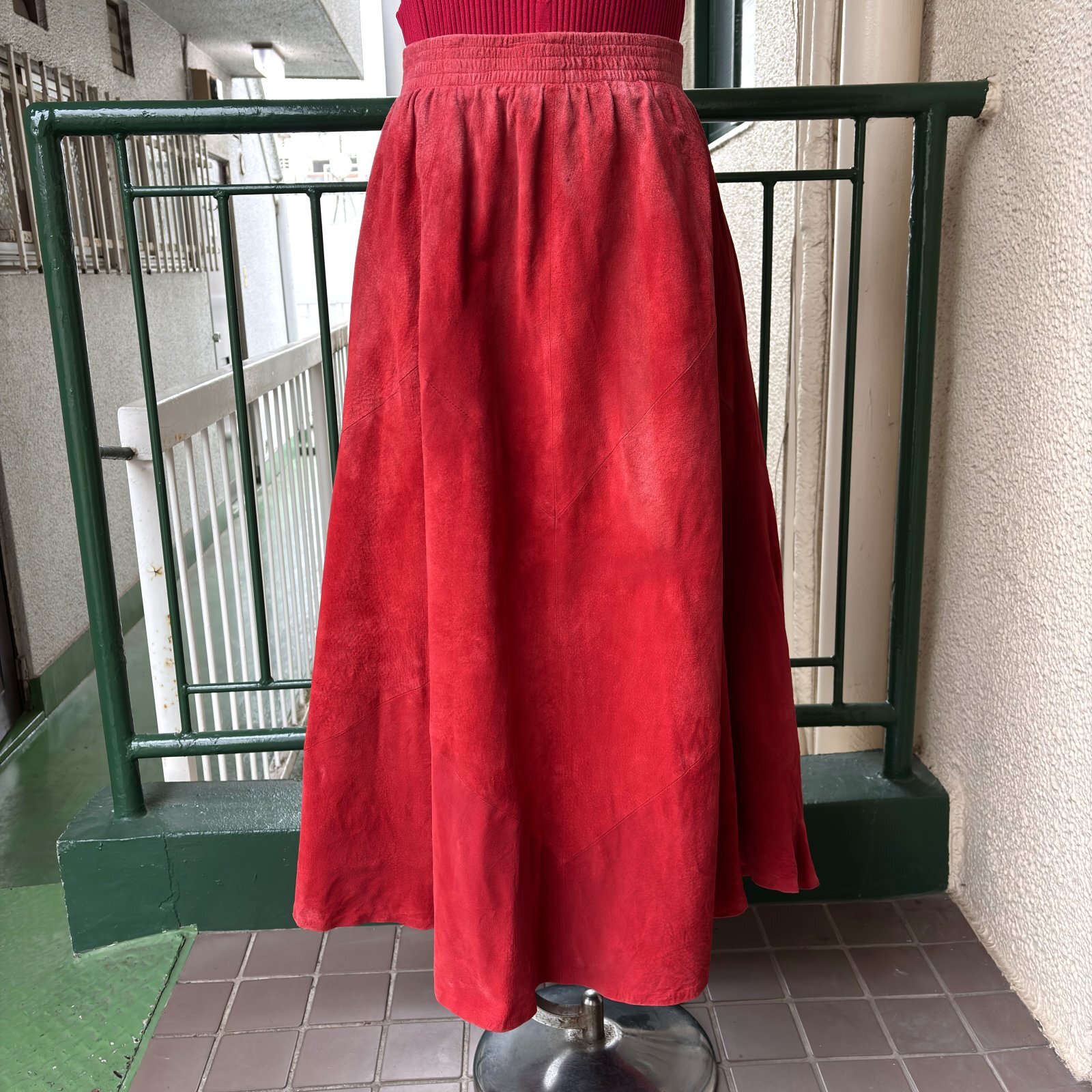 画像: Vintage leather patchwork skirt