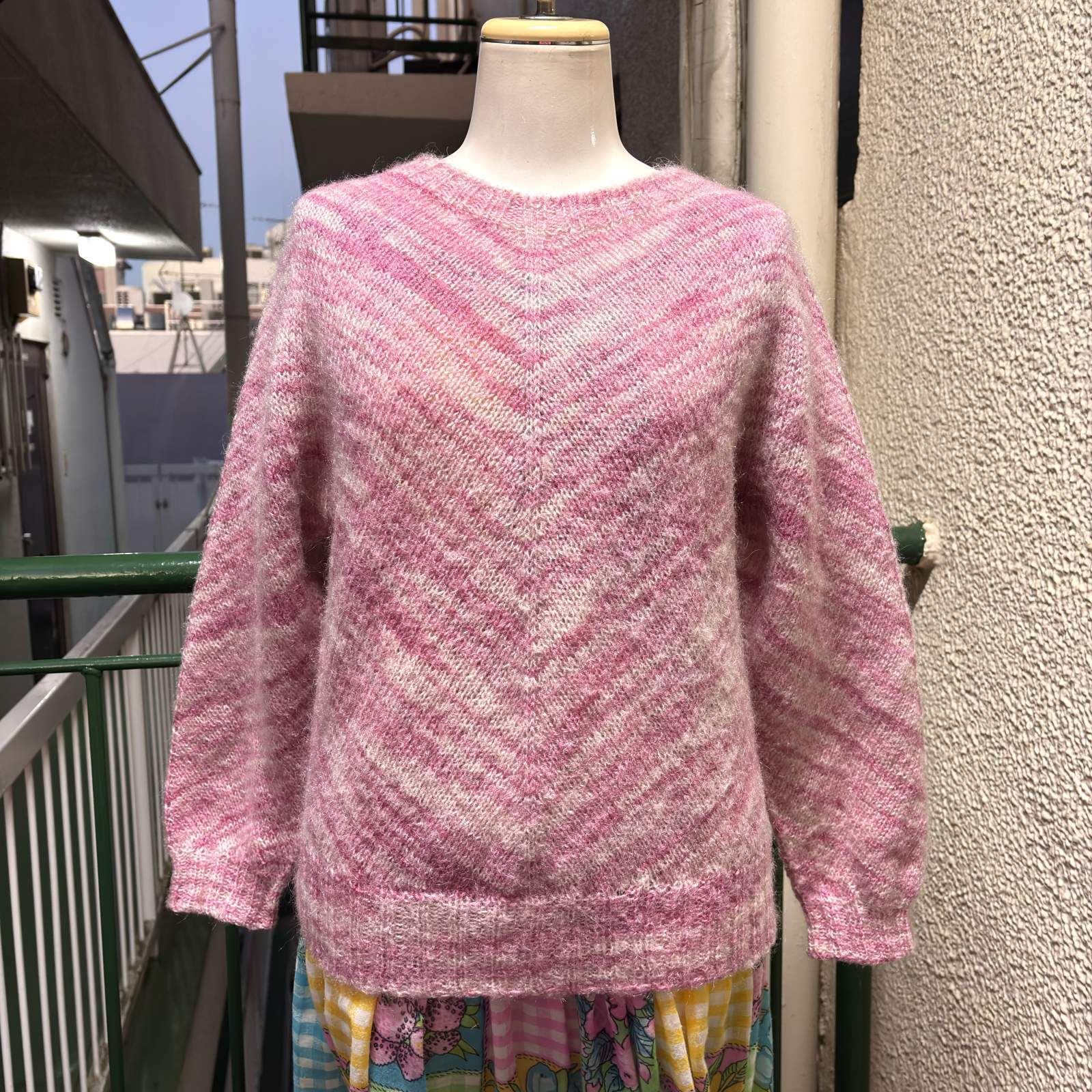 画像: Vintage PK/WH mix wool knit