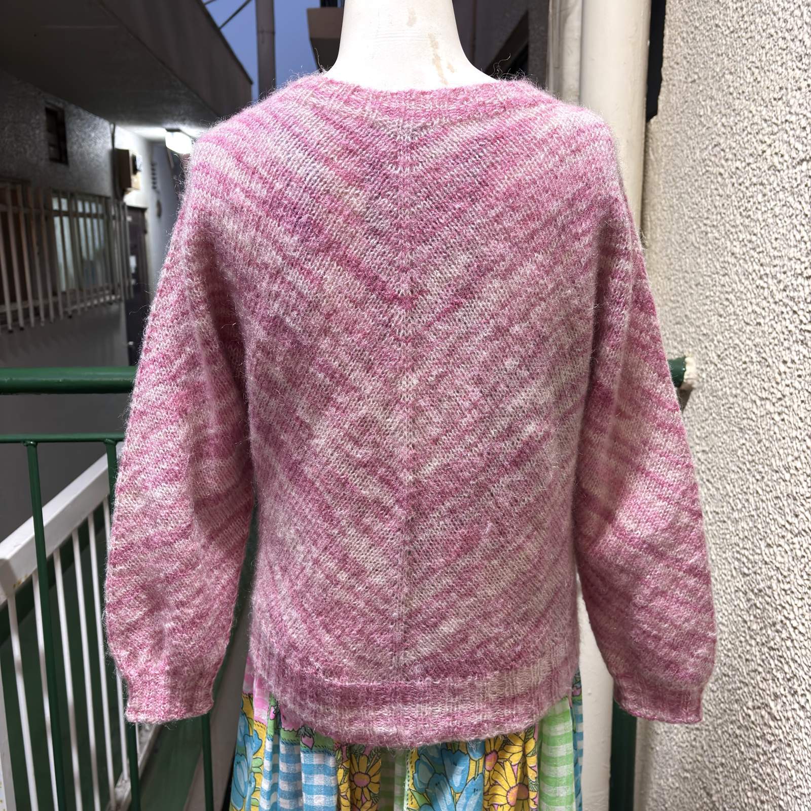 画像: Vintage PK/WH mix wool knit